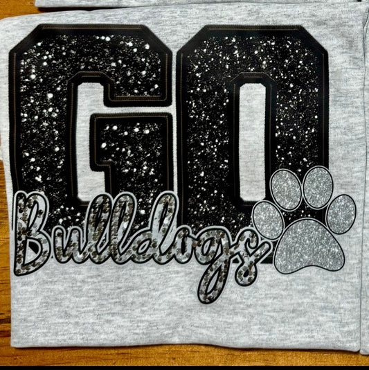 Go Bulldogs - faux glitter • direct to film