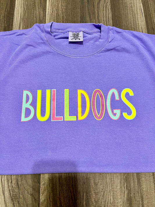 Bulldogs - bright lined doodle - DTF