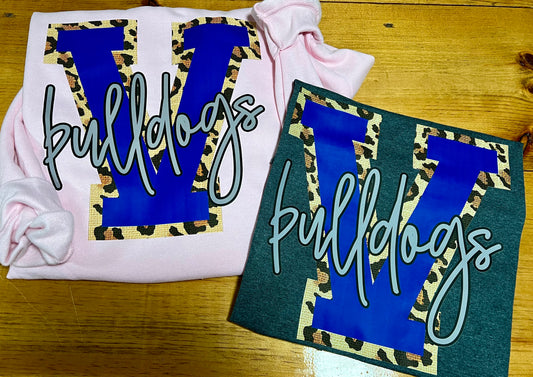 V Bulldogs - Royal, leopard, gray • DTF