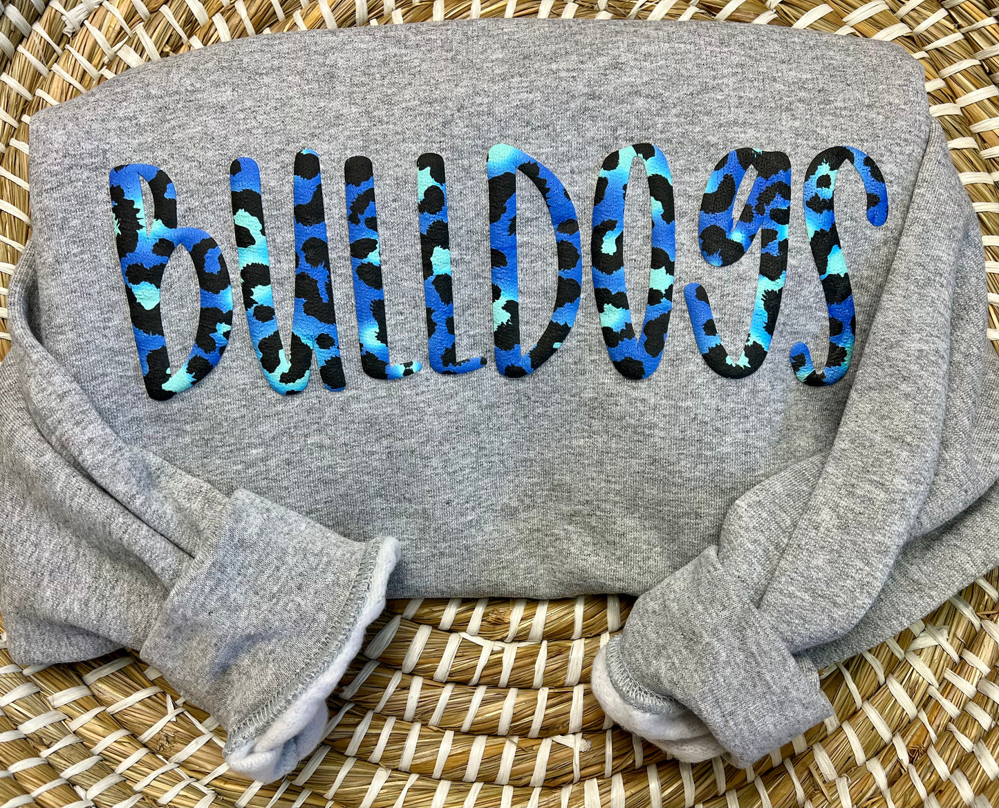 Bulldogs - blue leopard puff