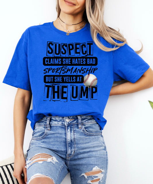 Suspect yells at ump - Baseball
