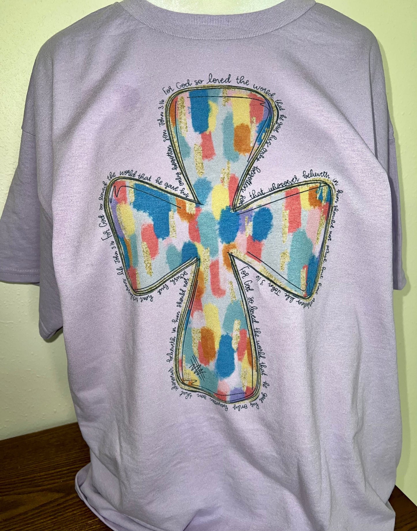 For God So Loved the World cross - sublimation tee
