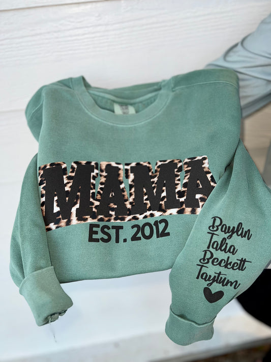 MAMA leopard HTV + black puff