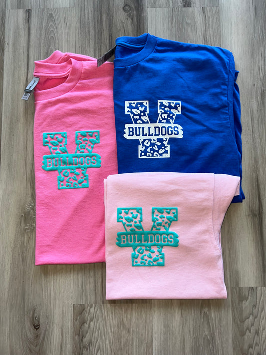 V Bulldogs leopard puff