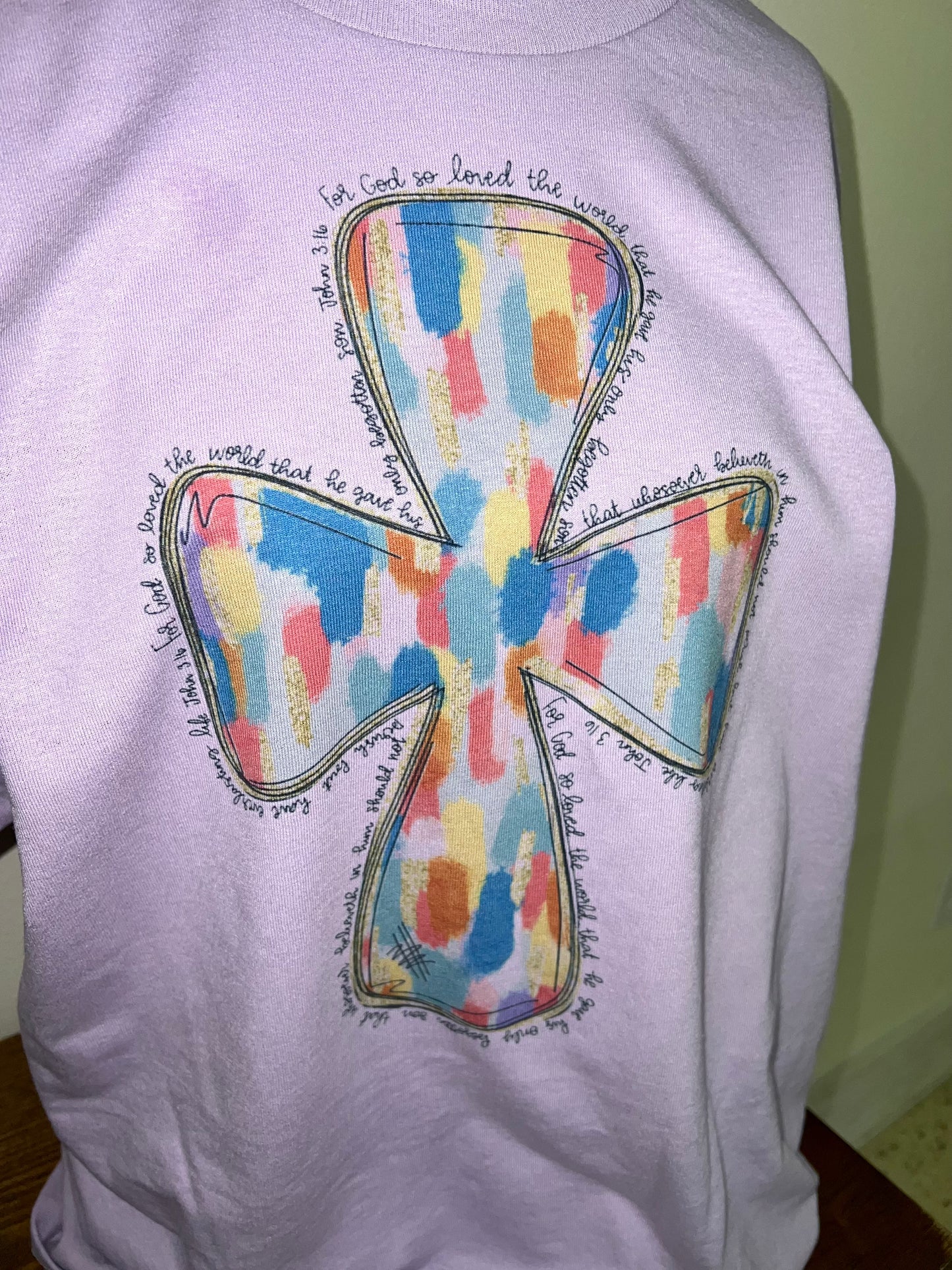 For God So Loved the World cross - sublimation tee