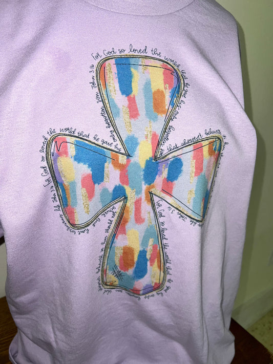 For God So Loved the World cross - sublimation tee
