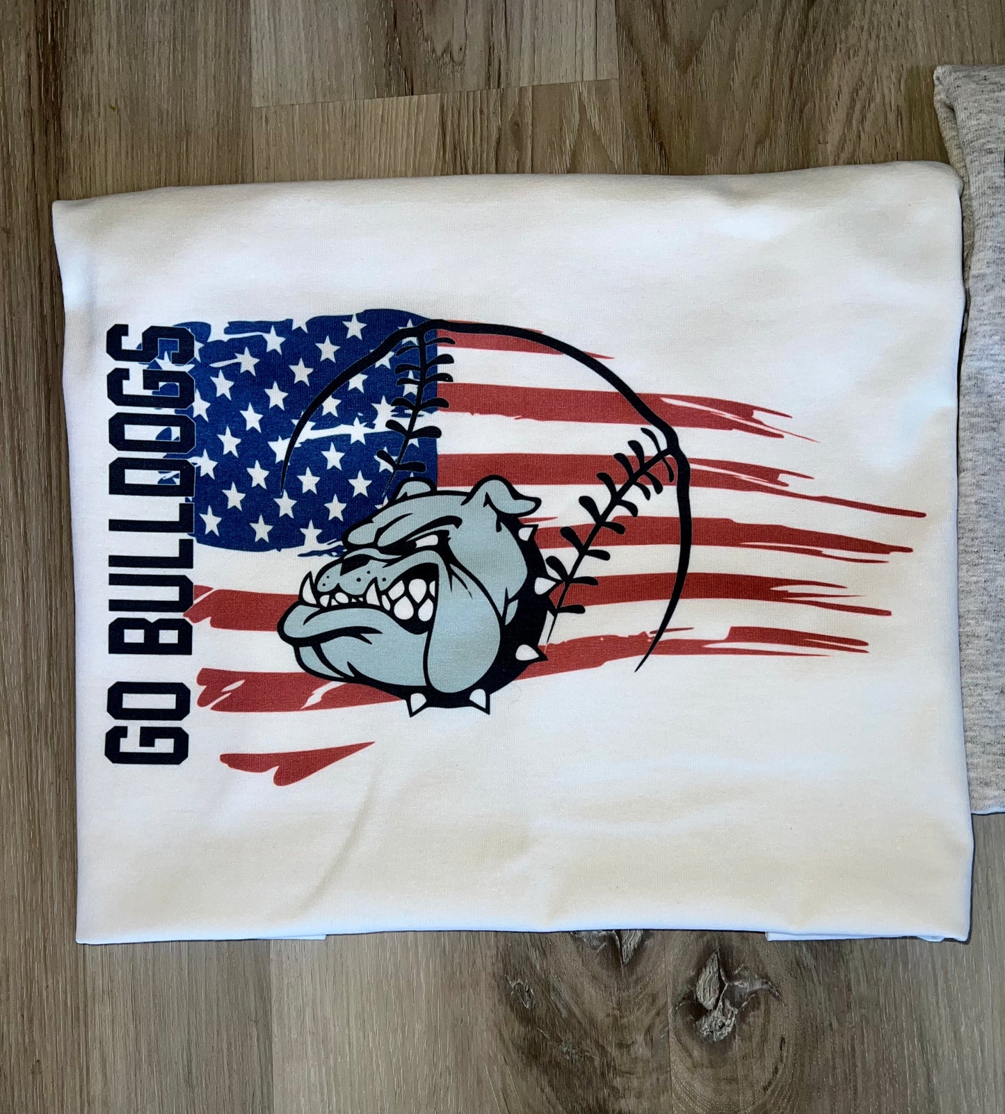 Bulldog Baseball with Flag