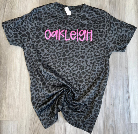 Black Leopard Puff tee