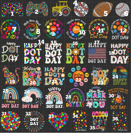 Dot Day Tees -  You must type design # in the special instructions box. Scroll down for instructions on how