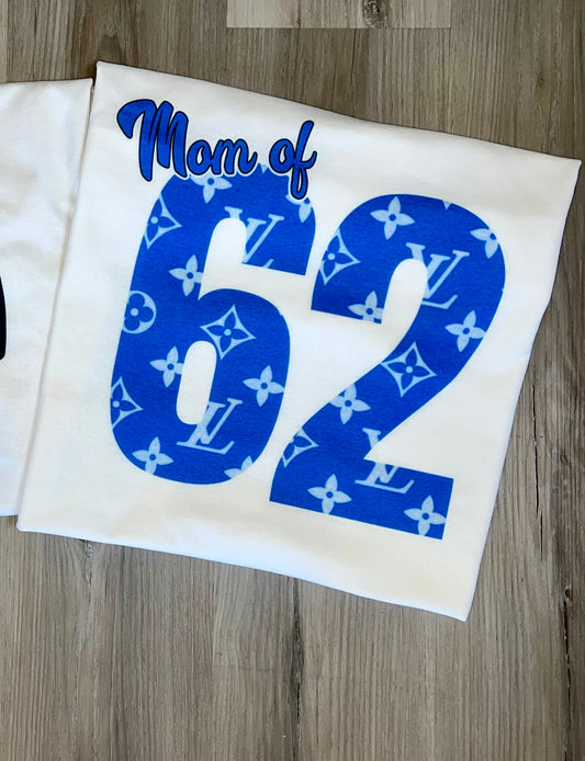 Mom Of # blue LV print