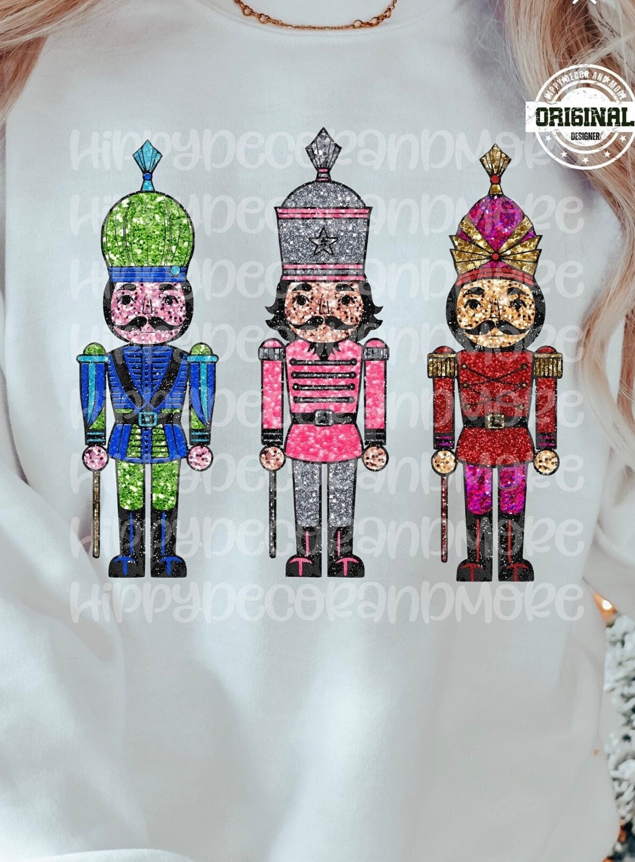 Faux Sequin Nutcrackers