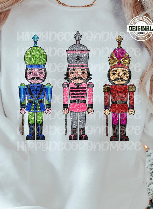 Faux Sequin Nutcrackers
