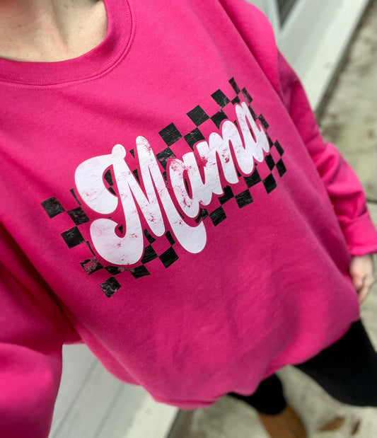 Retro Checkered Mama SWEATSHIRT - DTF