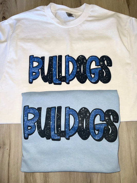 Faux Sequin Bulldogs