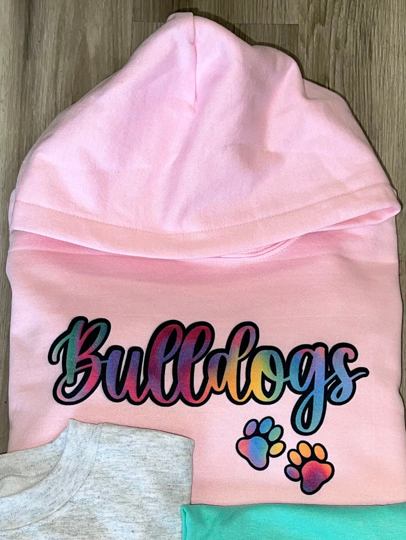 Tie dye “Bulldogs” with paw prints