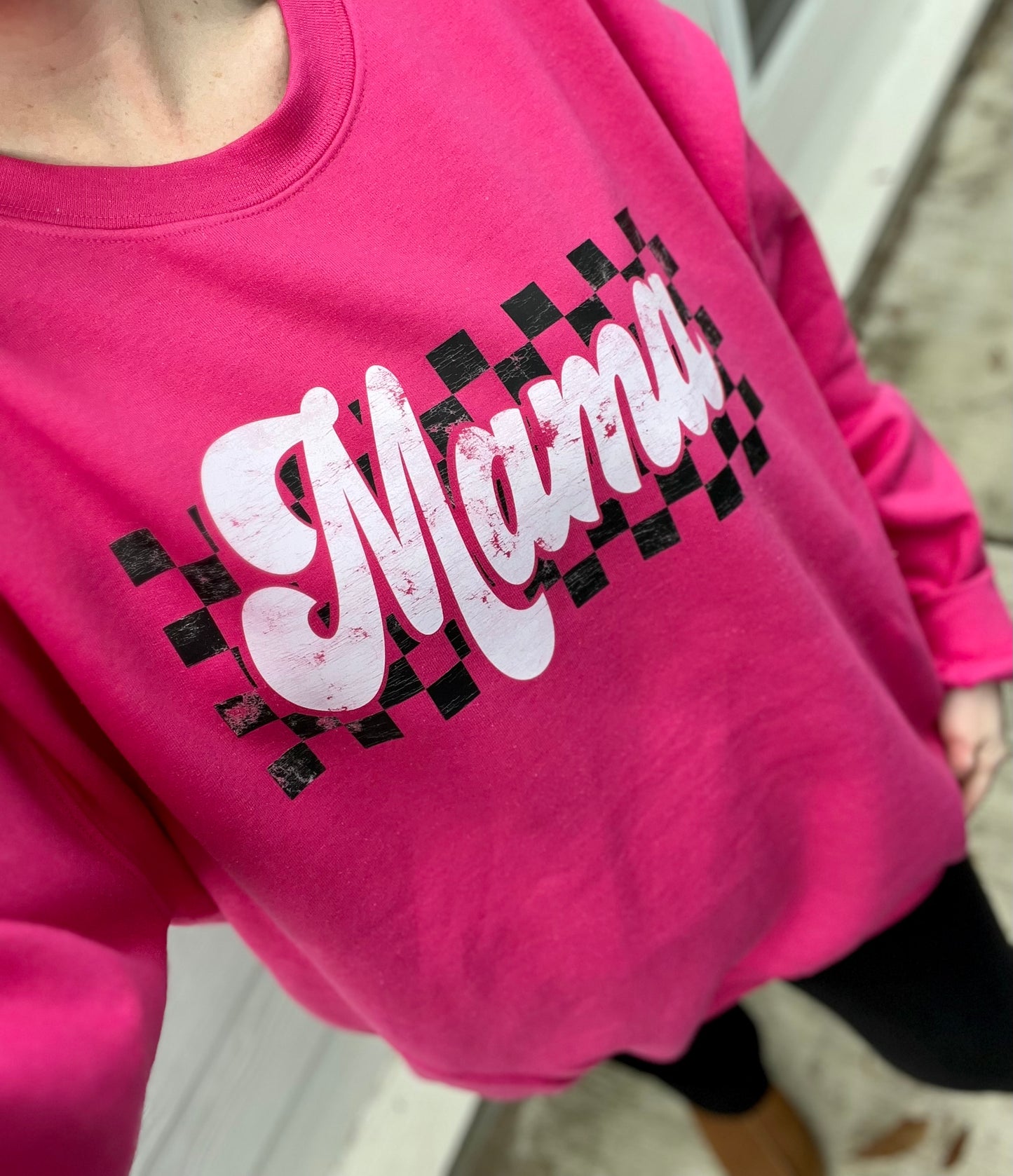 Retro Checkered Mama SWEATSHIRT - DTF